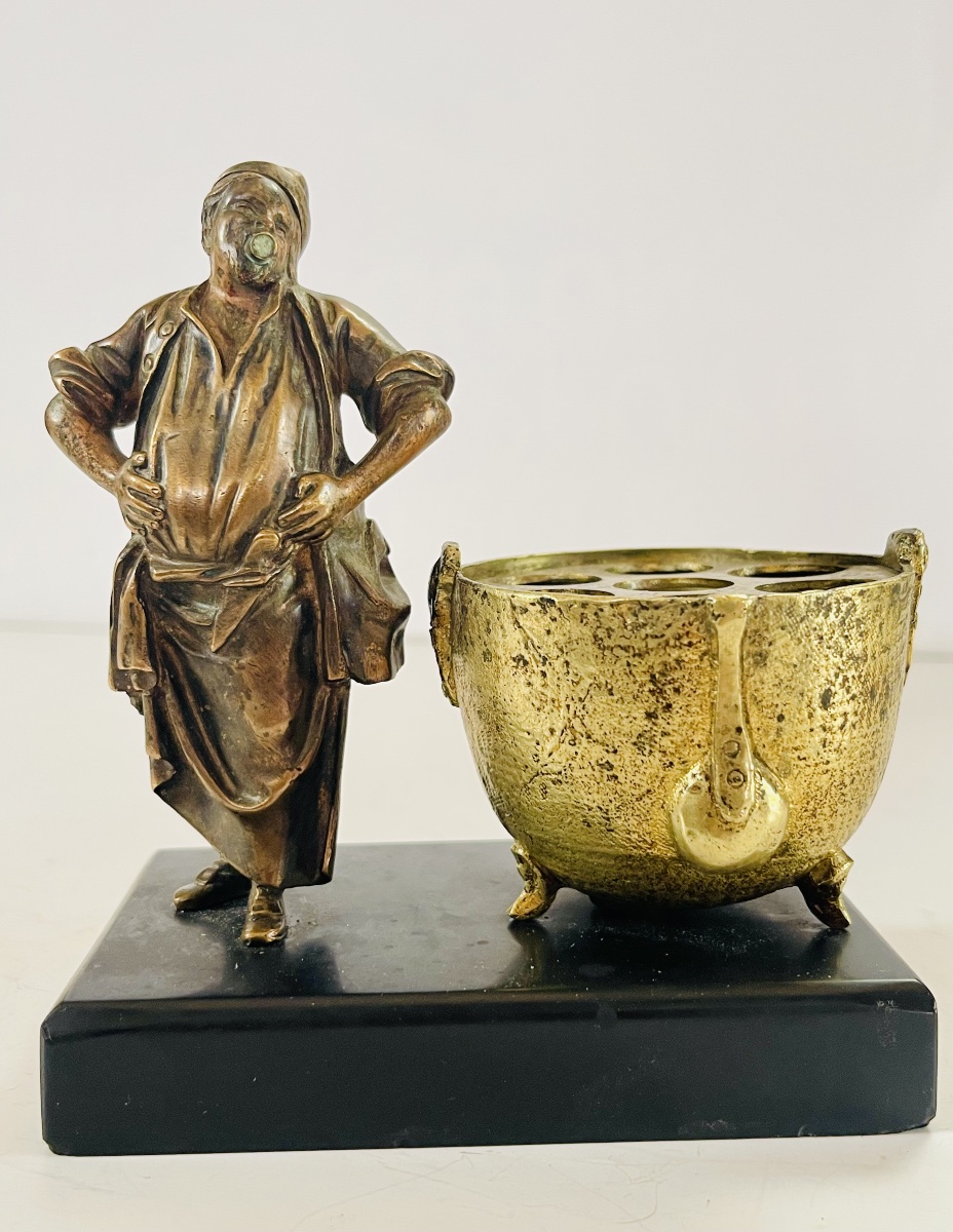 Porte cigares, pyrogène au boucher - bronze -photo-8